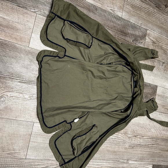 Lucky Brand Military Trench Coat Olive green drab double breasted jacket M - Picture 10 of 14